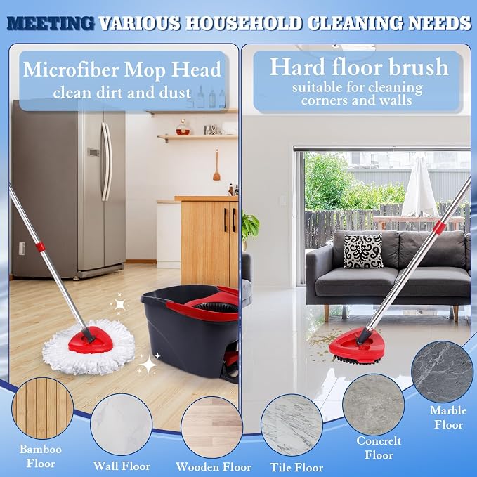 4 Packs Spin Mop Replacement Heads Compatible - Image 3
