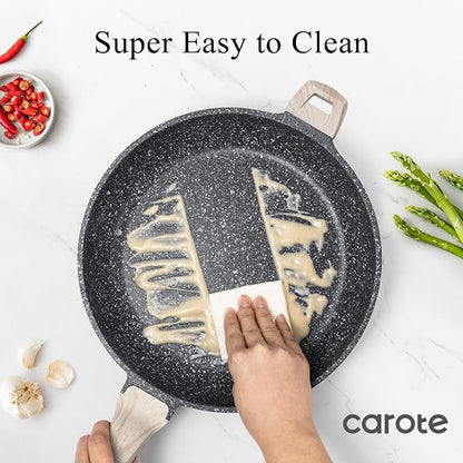 CAROTE 12.5 inch Nonstick Frying Pan Skillet, Non Stick Granite Fry Pan Egg Pan - Image 6