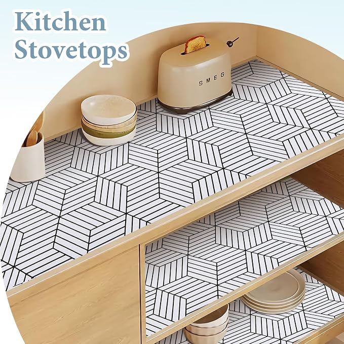 Shelf Liners for Kitchen Cabinets Non Adhesive Shelf Liner Paper Non-Slip - Image 7