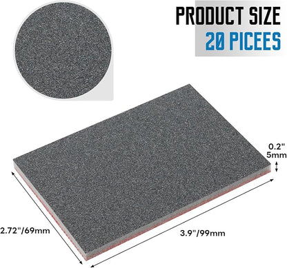 20 Pack 180 Grit Sanding Sponge, 3 x 4 Inch Soft Foam Sanding Block Wet Dry - Image 2