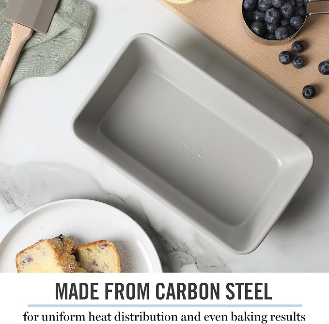 Martha Stewart Carbon Steel Nonstick 9 Inch Loaf Pan | Cool Gray | Deep Shape | - Image 4