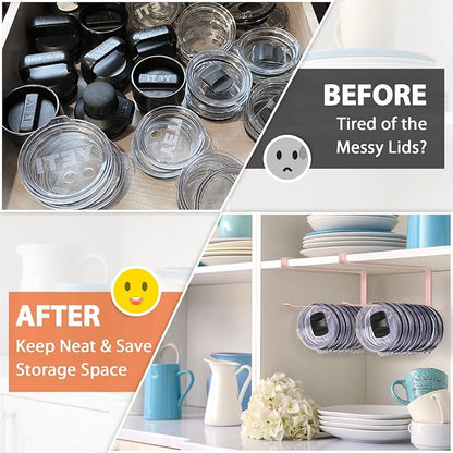 2 Pack Tumbler Lid Organizer, Horizontal Tumbler Lid Storage Hook to Hold Up 20 - Image 5