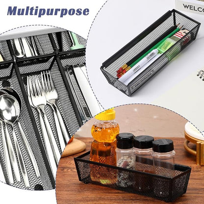 10 Pack Silverware Drawer Organizer 9 x 3 x 2 Inch Mesh Utensil Organizer - Image 7
