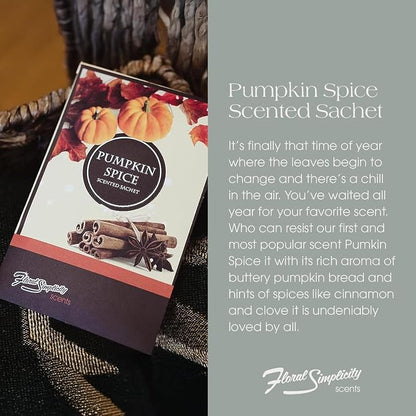 Floral Simplicity Pumpkin Spice Scented Sachets Pack of 6, Fall & Winter - Image 2