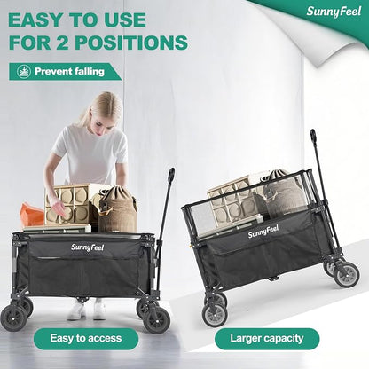 SUNNYFEEL Heavy Duty Collapsible Outdoor Utility Wagon Cart 500LB Capacity - Image 9