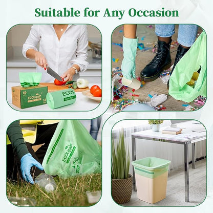 ECOLipak 13 Gallon Compostable Trash Garbage Bags, US BPI ASTM D6400 and OK - Image 7