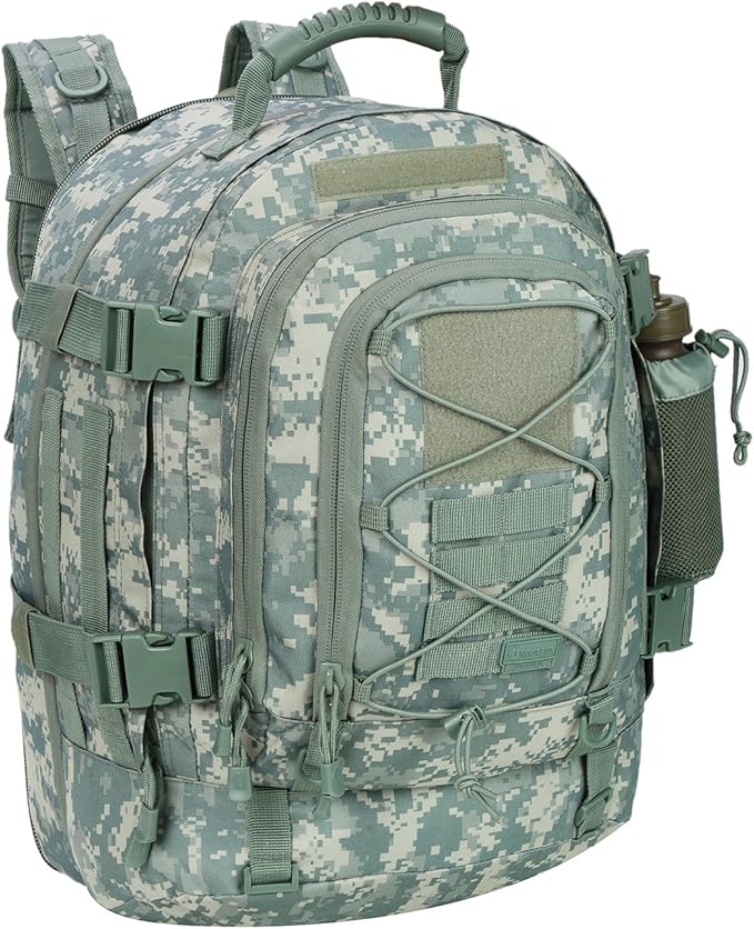 Large Tactical Backpack for Men Military Backpack with DIY System for Travel, Work,Camping,Hunting,Hiking,Sports (Camo A)