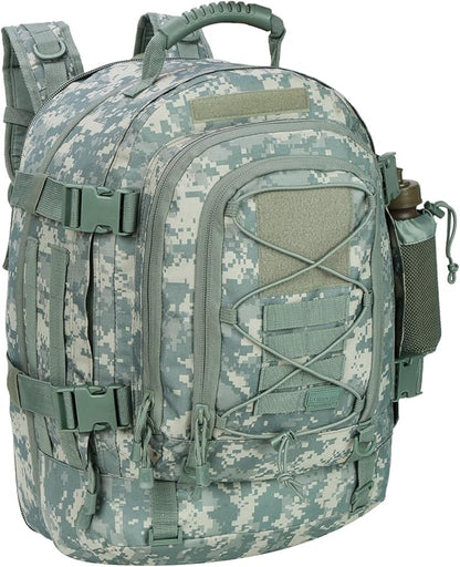 Large Tactical Backpack for Men Military Backpack with DIY System for Travel, Work,Camping,Hunting,Hiking,Sports (Camo A)