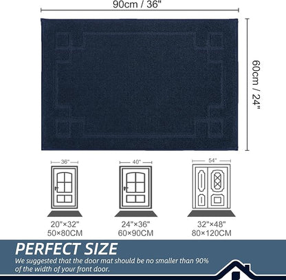 BEQHAUSE Door Mat 24" x 36", Non-Slip Door Mats Indoor Entryway Rugs Washable - Image 2