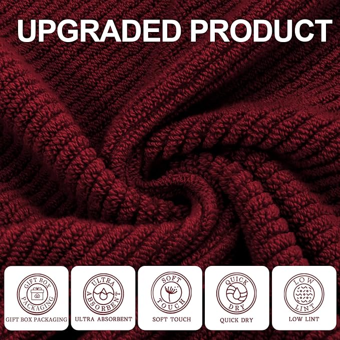 VOOVA & MOVAS Burgundy Towel Set - Image 2