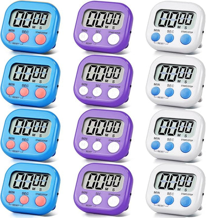12 Pack Digital Kitchen Timer Magnetic Digital Timer by Unknown