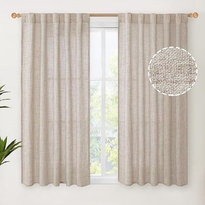 YoungsTex Linen Curtains 48 Inch Length by YoungsTex
