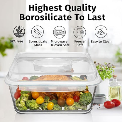 6500 ML / 220 oz / 28 Cup LARGE Glass Food Storage Container - Image 5