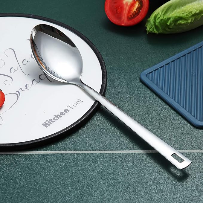 Cooking Spoon, Berglander Stainless Steel Solid Serving, Basting Spoon - Image 3