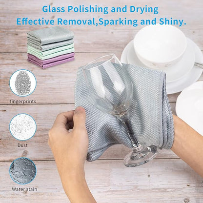 Nanoscale Cleaning Cloth, Easy Clean Fish Scale Microfiber Glass Cleaning - Image 3