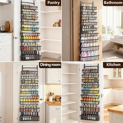 POKIPO 9 Tier Over The Door Pantry Organizer, 2 in 1 Wall Mount or Hanging - Image 7