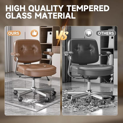 47“ x 40” Beveled Edge Glass Chair Mat - Image 5