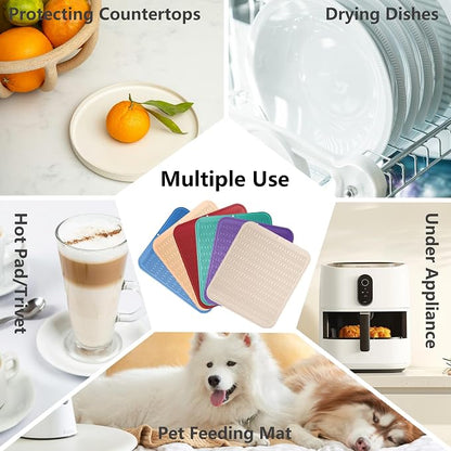 ZLR Silicone Dish Drying Mat for Kitchen Counter, Eco-Friendly Fast Dry Dish Mat - Image 4