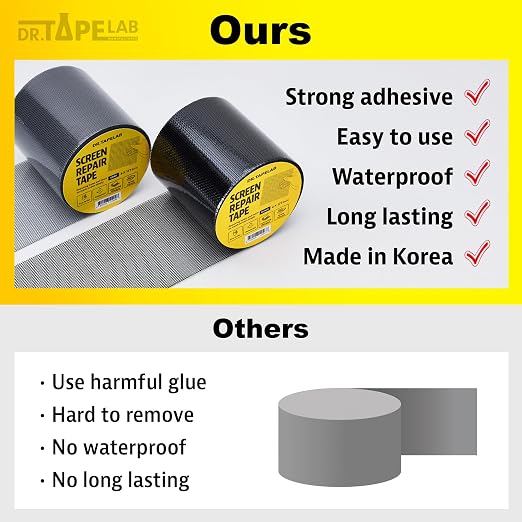 Grey Window Screen Repair Tape, 4 in X 15 FT, Screen Repair Kit - Image 6