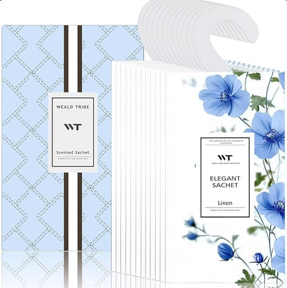 WEALD TRIBE 12 Packs Large-Bag Fresh Linen Scented Sachets by WEALD+TRIBE