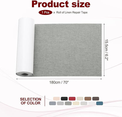 PATIKIL 70x6.2 Inch Linen Repair Tape, Repair Fabric Patch Self Adhesive Couch - Image 2