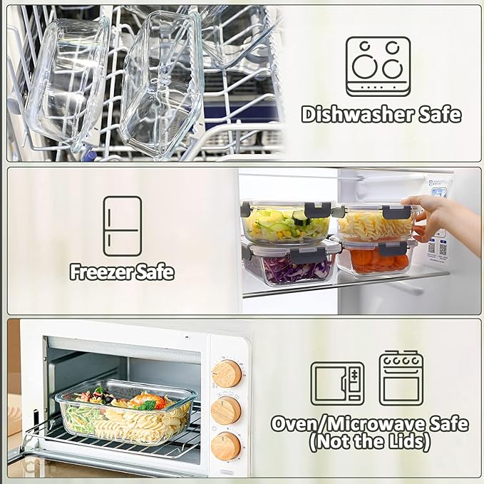 M MCIRCO 10-Pack Glass Food Storage Container - Image 4