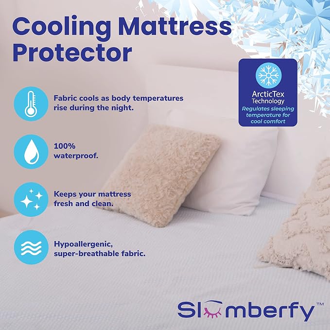 Queen Size Waterproof Cooling Mattress Protector by Slumberfy - Image 2