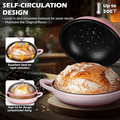 Bread Dutch Oven for Sourdough Baking, Joyfair Enameled Cast Iron Dutch Oven Pot - Image 3