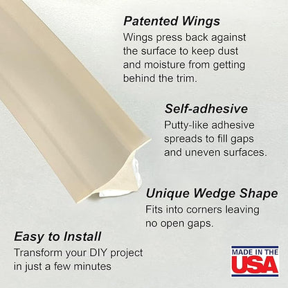 InstaTrim New & Improved Caulk Trim -10ft Ivory 3/4" Wide Caulk Tape - Image 2