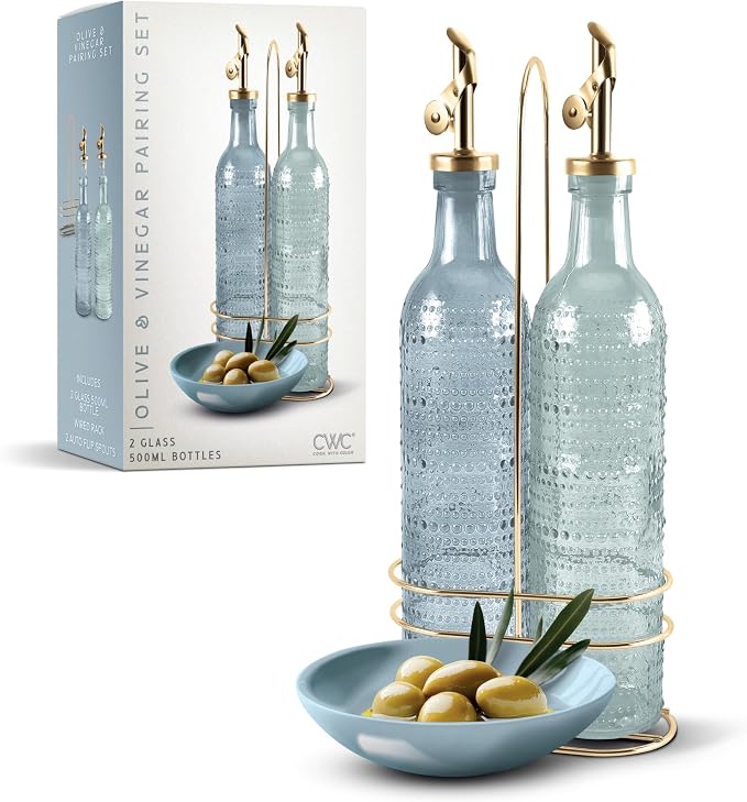 COOK WITH COLOR Glass Olive Oil Bottle Dispenser by CookwithColor