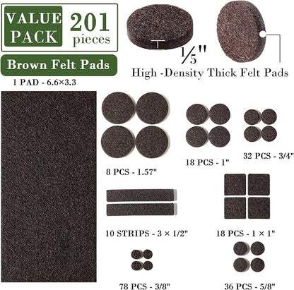 Fursafe&Q Felt Furniture Pads for Hardwood Floors -Self Adhesive Felt Chair Leg - Image 2