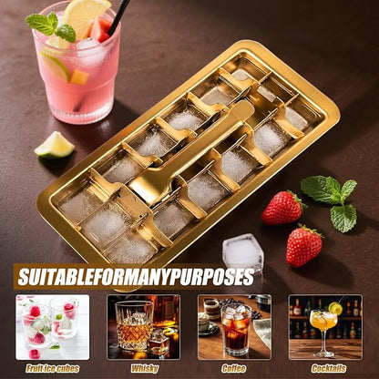 Professional Ice Cube Tray Gold-color, 18-Slot Stainless Steel, Heavy Duty - Image 6