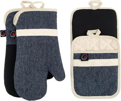 Oven Mitts and PotHolders Sets, Non-Slip Neoprene Oven Mitts are Suitable by Firstall