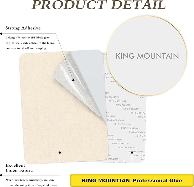 KING MOUNTAIN Fine Linen Repair Patches, Self-Adhesive, Off White, Can Be Used - Image 2