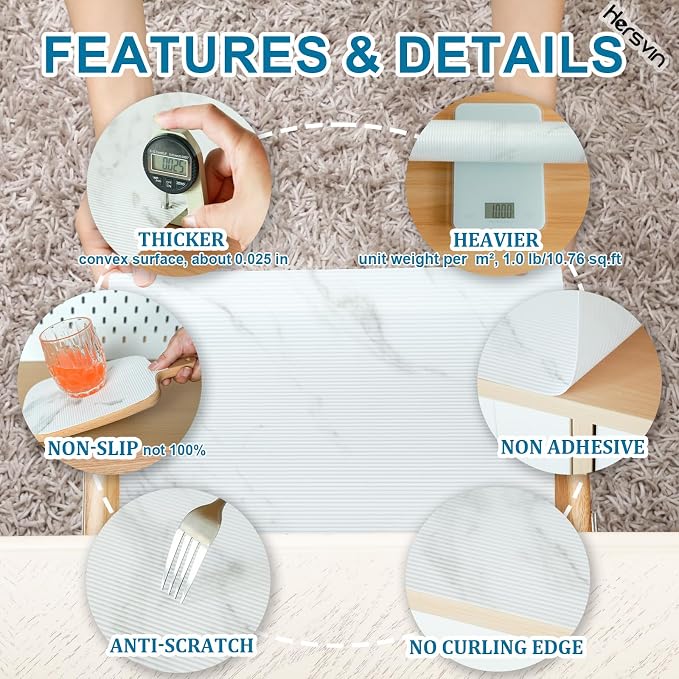 Shelf Liners 14 in x 20 ft EVA Drawer Mats, Non-Adhesive Cupboard Protector - Image 2