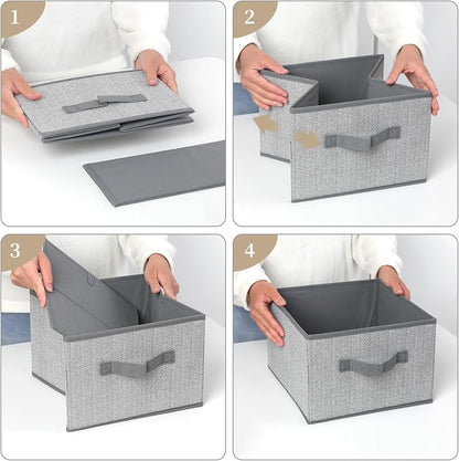 Storage Baskets, 11-Inch Woven Fabric Bins, Storage Cubes - Image 6