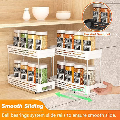 Pull Out Spice Rack Organizer for Cabinet, 3 Packs Slide Out Spice Racks - Image 5