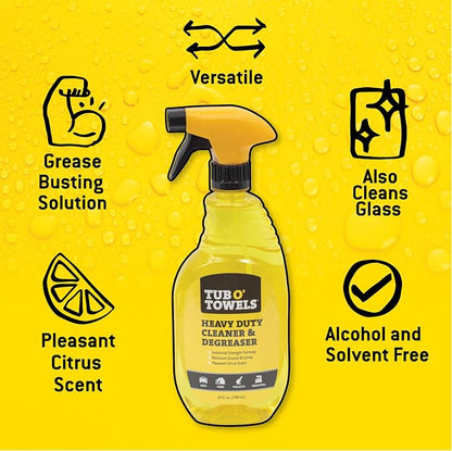 Tub O' Towels Heavy Duty Cleaner and Degreaser Spray Helps in Removing Oil Tar - Image 2