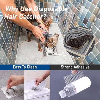 Disposable Hair Catcher Shower Drain Mesh Stickers, Hair Catchers - Image 2