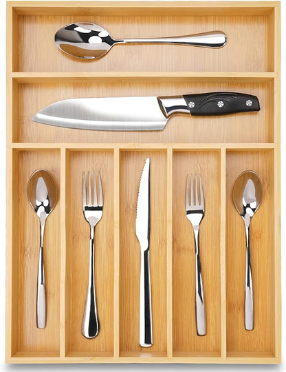 Silverware Organizer Bamboo Kitchen Drawer Organizer Utensil Organizer by Conflech