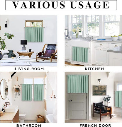 RYB HOME Blackout Curtains for Kitchen, Over Sink Privacy Curtains Window Decor - Image 4