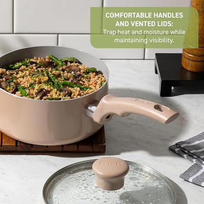 T-Fal Refresh Ceramic Pots and Pans Set, Nonstick Cookware, Oven Safe to 350°F - Image 5