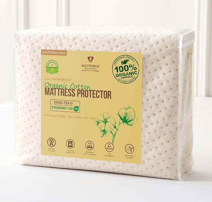 Luxury Waterproof Organic Mattress Protector Calif King by MATTSHIELDORIGINAL