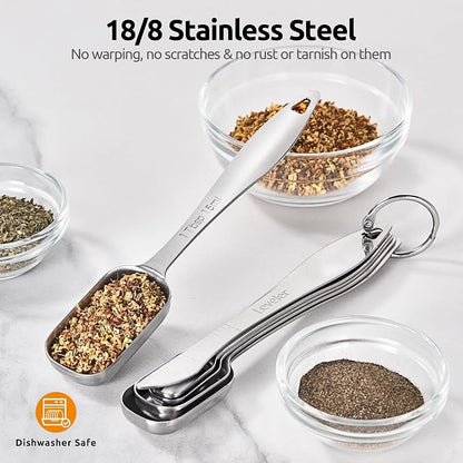 U-Taste Narrow Square Measuring Spoons: 18/8 Stainless Steel Kitchen Measure - Image 3