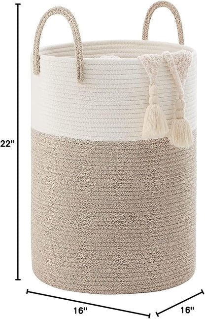 YOUDENOVA Woven Rope Laundry Hamper Basket, 72L Tall Luandry Basket, Baby - Image 9