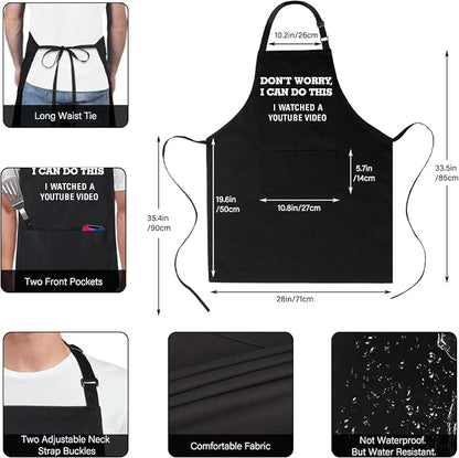 Xornis 100% Cotton Funny Apron for Men Women Adjustable Bib Aprons - Image 3