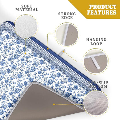 Blue Floral Branches Dish Drying Mat - Image 3