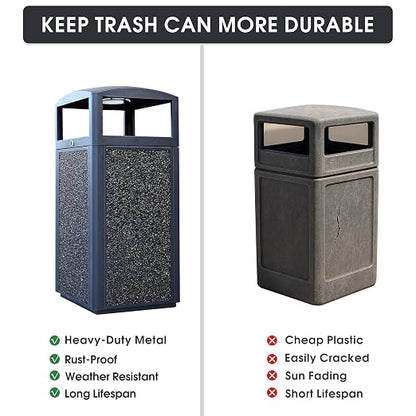 Commercial Metal Outdoor Trash Can - Image 6