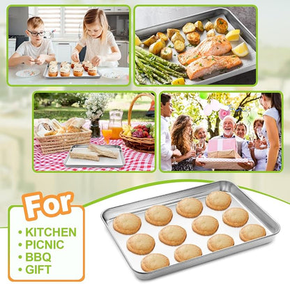 CEKEE Stainless Steel Baking Sheet Set of 2, Cookie Sheet - Image 5