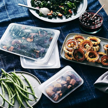 Stasher Premium Silicone Reusable Food Storage Bags, 3-Pack, Multi, Multi-Use Food Storage Bags, Lunch Bag, Travel Containers, BPA Free, Leak-free, Dishwasher-Safe, Eco-friendly